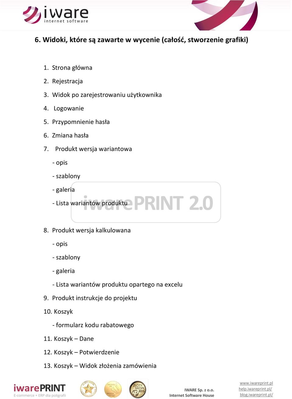 Produkt wersja wariantowa - opis - szablony - galeria - Lista wariantów produktu 8.