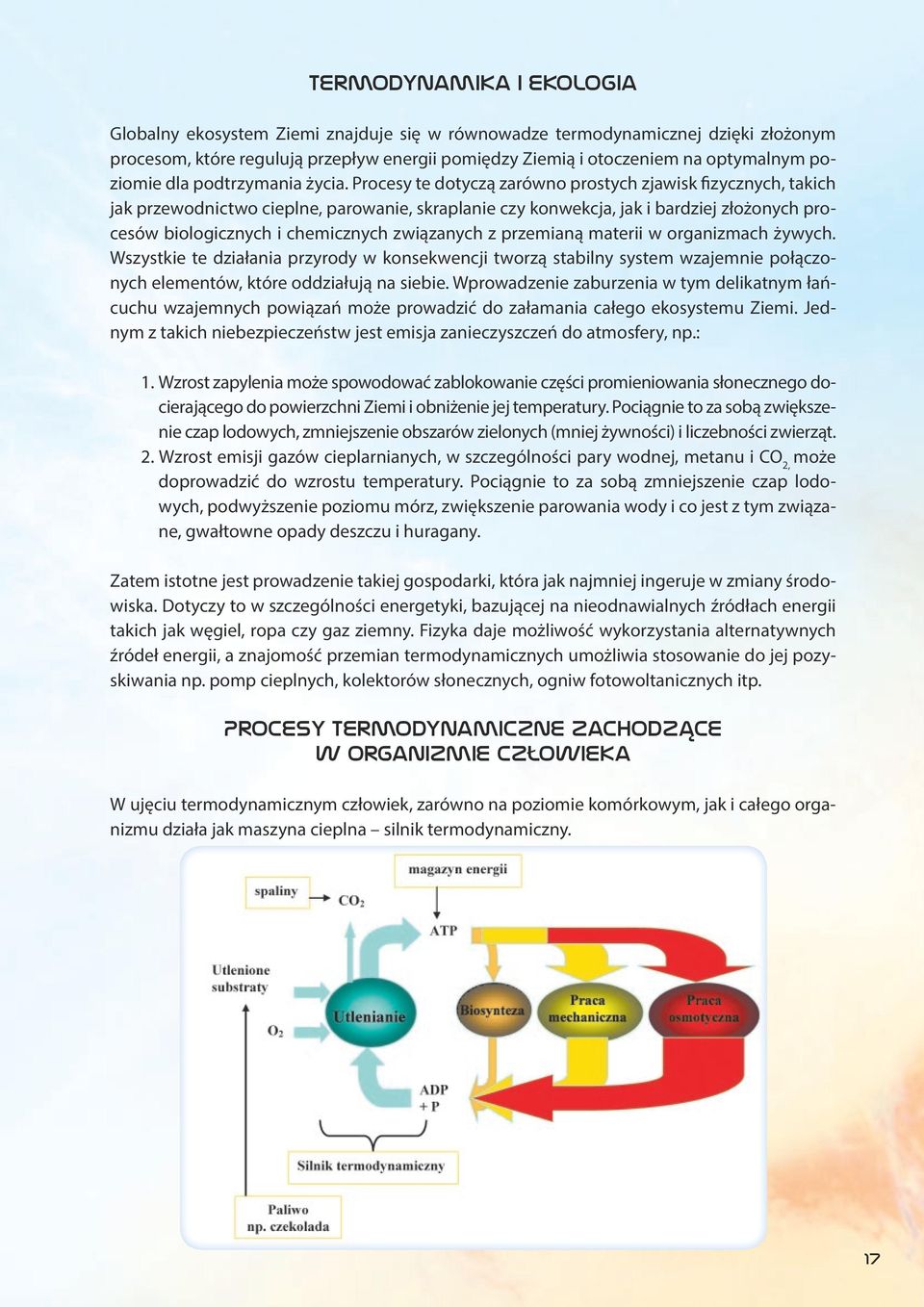 Procesy te dotyczą zarówno prostych zjawisk fizycznych, takich jak przewodnictwo cieplne, parowanie, skraplanie czy konwekcja, jak i bardziej złożonych procesów biologicznych i chemicznych związanych