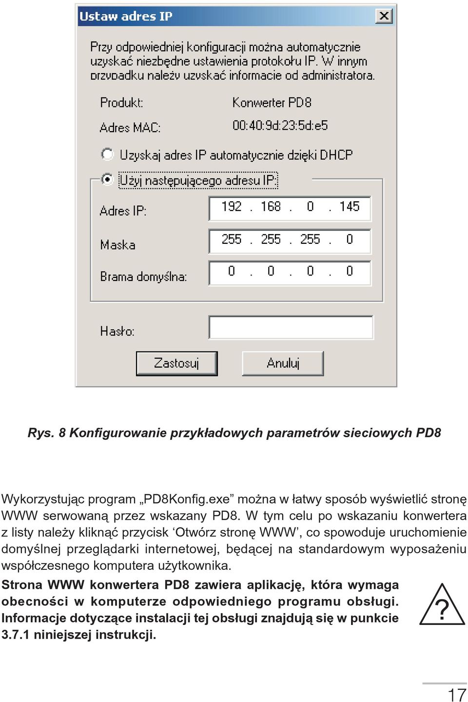 W tym celu po wskazaniu konwertera z listy nale y klikn¹æ przycisk Otwórz stronê WWW, co spowoduje uruchomienie domyœlnej przegl¹darki internetowej,