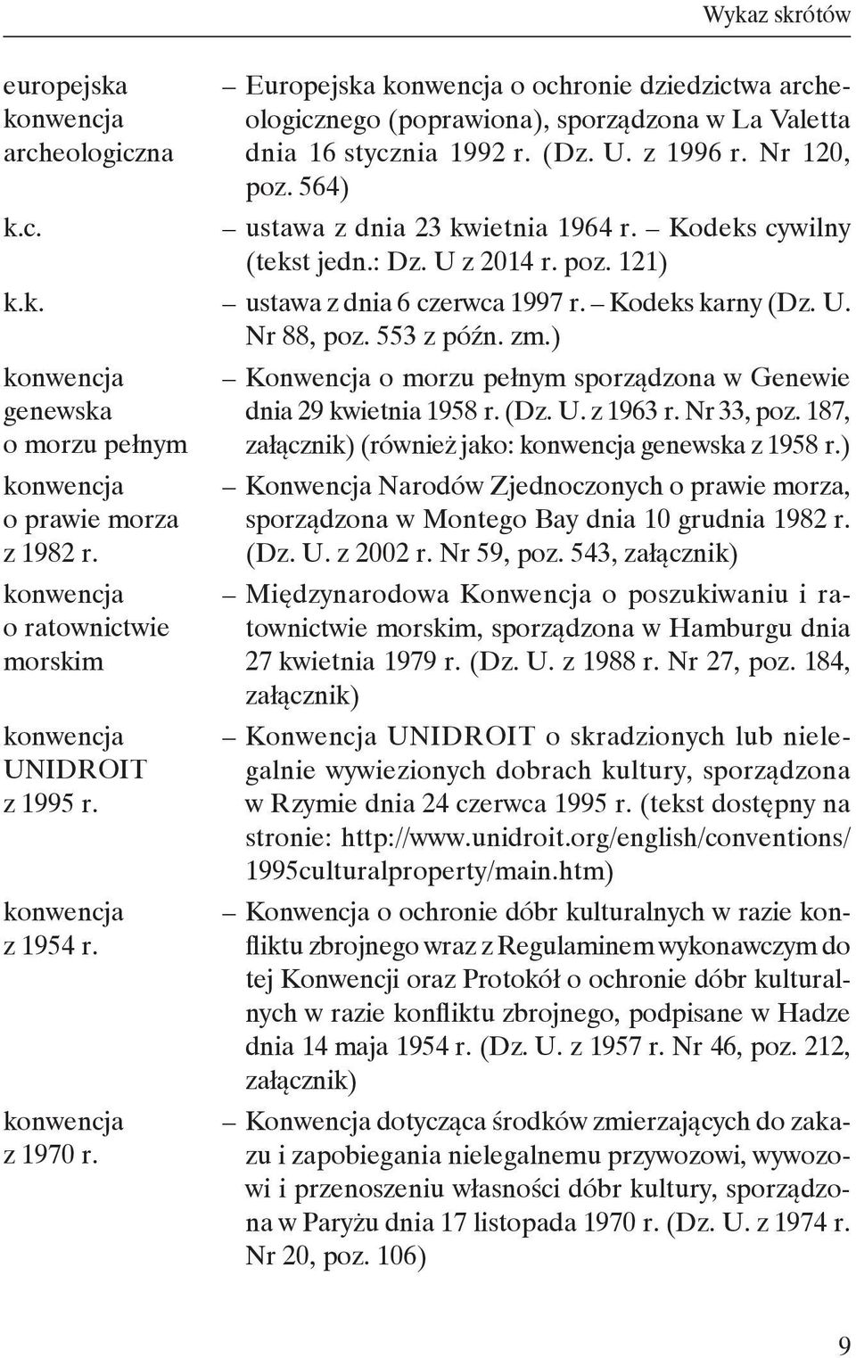 ) genewska o morzu pełnym o prawie morza z 1982 r. o ratownictwie morskim UNIDROIT z 1995 r. z 1954 r. z 1970 r. Konwencja o morzu pełnym sporządzona w Genewie dnia 29 kwietnia 1958 r. (Dz. U. z 1963 r.