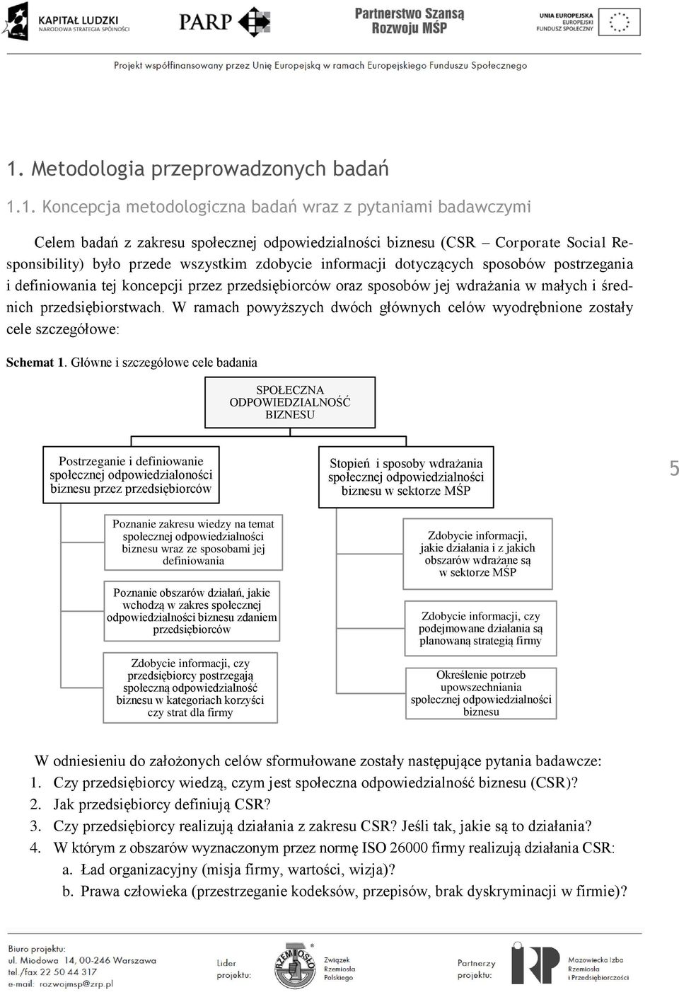 W ramach powyższych dwóch głównych celów wyodrębnione zostały cele szczegółowe: Schemat 1.