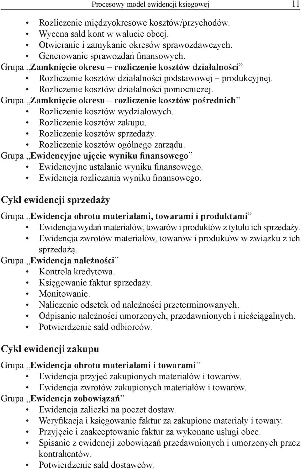 Grupa Zamknięcie okresu rozliczenie kosztów pośrednich Rozliczenie kosztów wydziałowych. Rozliczenie kosztów zakupu. Rozliczenie kosztów sprzedaży. Rozliczenie kosztów ogólnego zarządu.