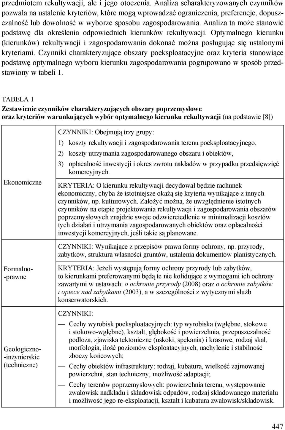 Analiza ta może stanowić podstawę dla określenia odpowiednich kierunków rekultywacji.