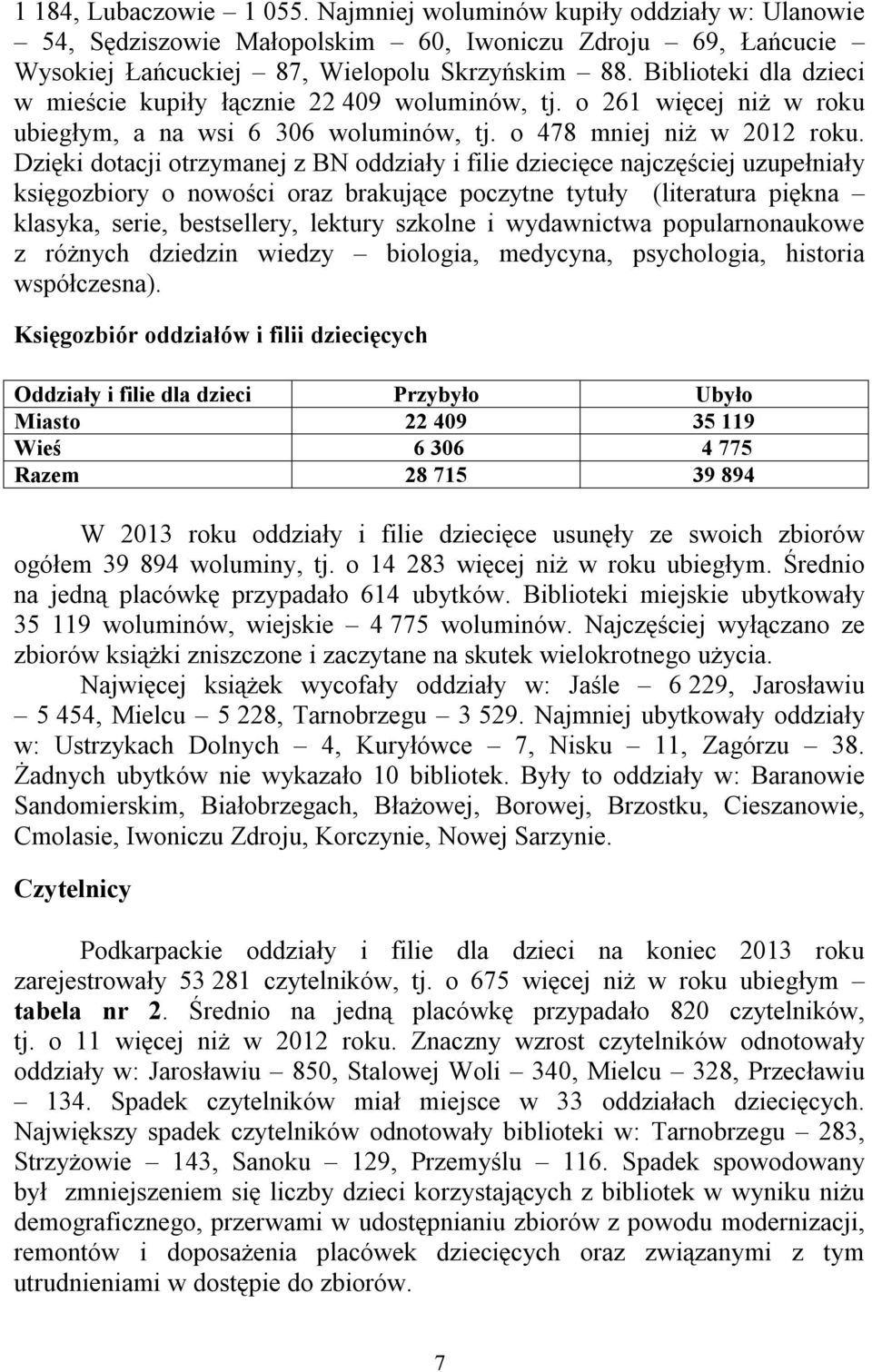 Dzięki dotacji otrzymanej z BN oddziały i filie dziecięce najczęściej uzupełniały księgozbiory o nowości oraz brakujące poczytne tytuły (literatura piękna klasyka, serie, bestsellery, lektury szkolne