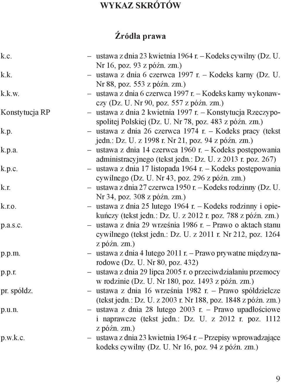 zm.) ustawa z dnia 2 kwietnia 1997 r. Konstytucja Rzeczypospolitej Polskiej (Dz. U. Nr 78, poz. 483 z późn. zm.) ustawa z dnia 26 czerwca 1974 r. Kodeks pracy (tekst jedn.: Dz. U. z 1998 r.