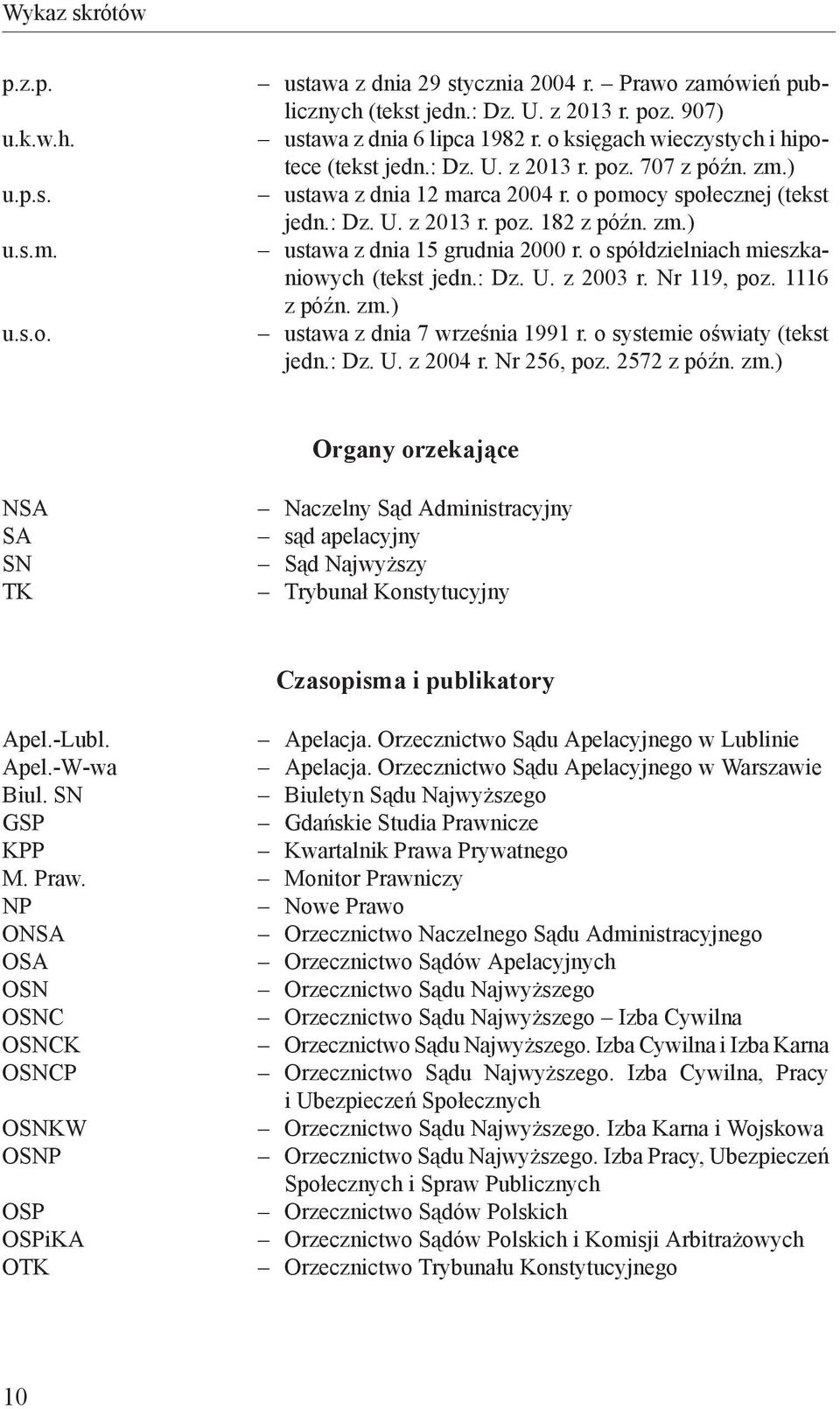 o spółdzielniach mieszkaniowych (tekst jedn.: Dz. U. z 2003 r. Nr 119, poz. 1116 z późn. zm.) ustawa z dnia 7 września 1991 r. o systemie oświaty (tekst jedn.: Dz. U. z 2004 r. Nr 256, poz.