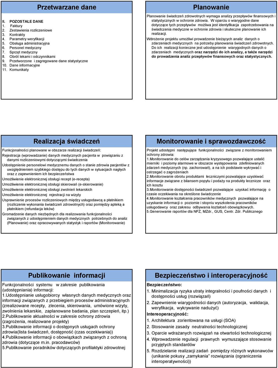 Komunikaty Planowanie Planowanie świadczeń zdrowotnych wymaga analizy przepływów finansowych i statystycznych w ochronie zdrowia.