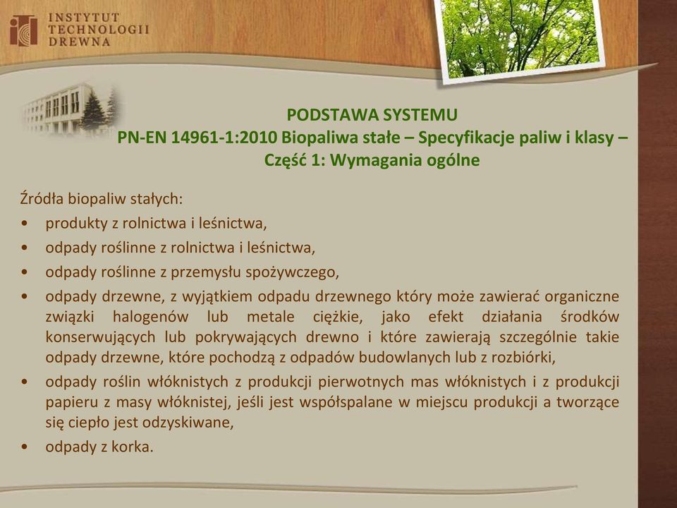 efekt działania środków konserwujących lub pokrywających drewno i które zawierają szczególnie takie odpady drzewne, które pochodzą z odpadów budowlanych lub z rozbiórki, odpady roślin