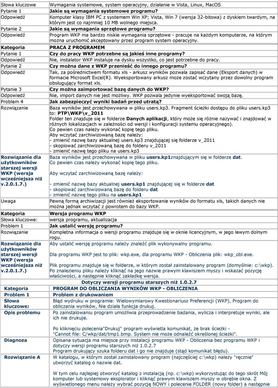 Program WKP ma bardzo niskie wymagania sprzętowe - pracuje na kaŝdym komputerze, na którym moŝna uruchomić akceptowany przez program system operacyjny.