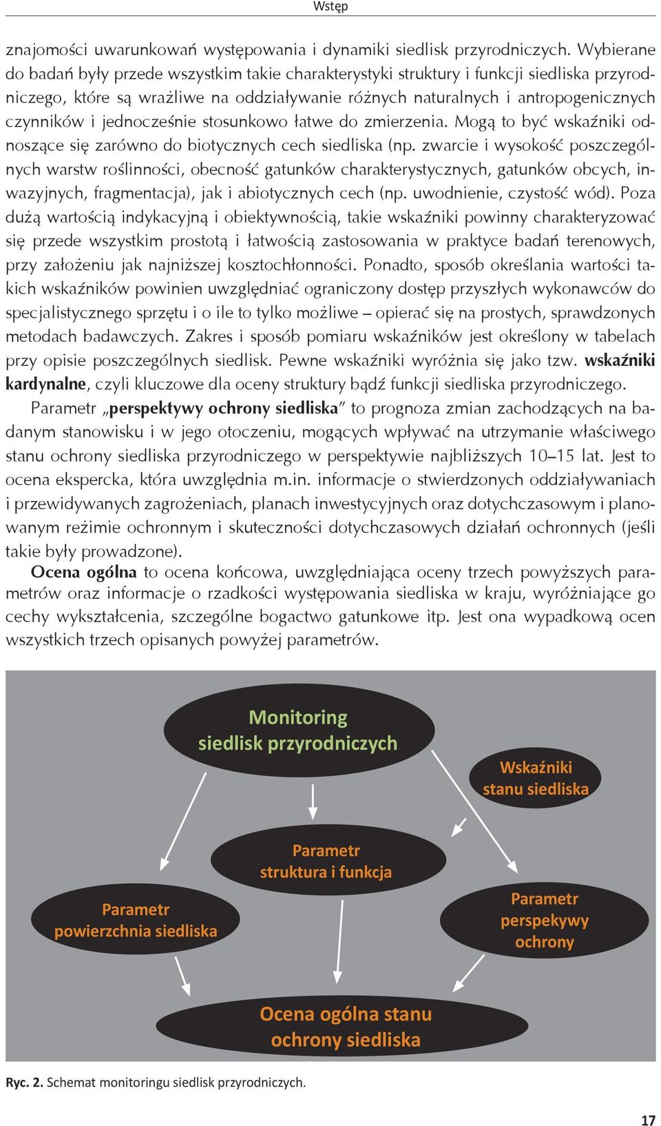 jednocześnie stosunkowo łatwe do zmierzenia. Mogą to być wskaźniki odnoszące się zarówno do biotycznych cech siedliska (np.