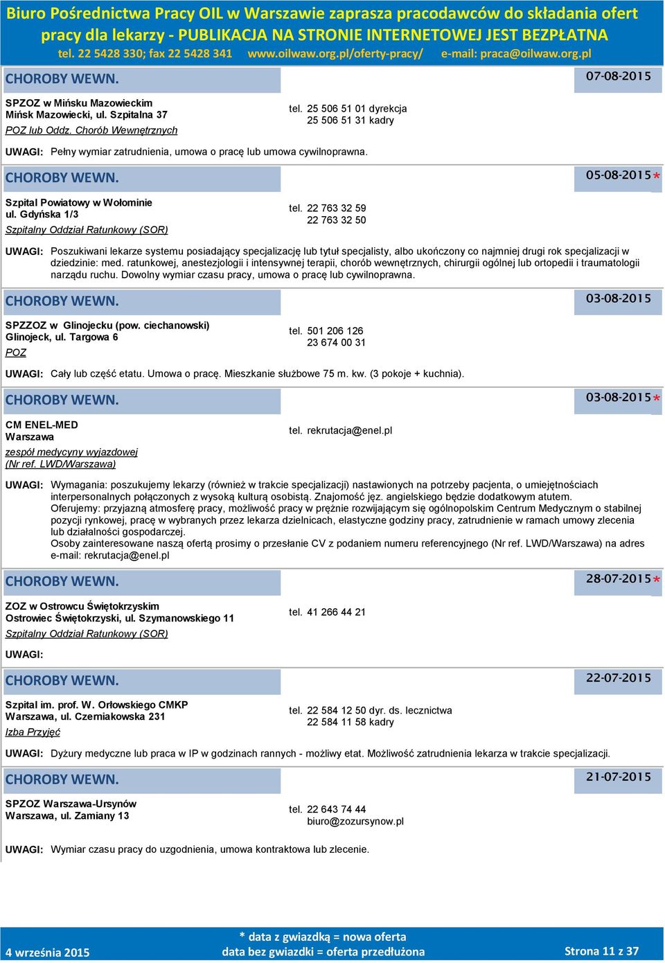 Gdyńska 1/3 Szpitalny Oddział Ratunkowy (SOR) tel.