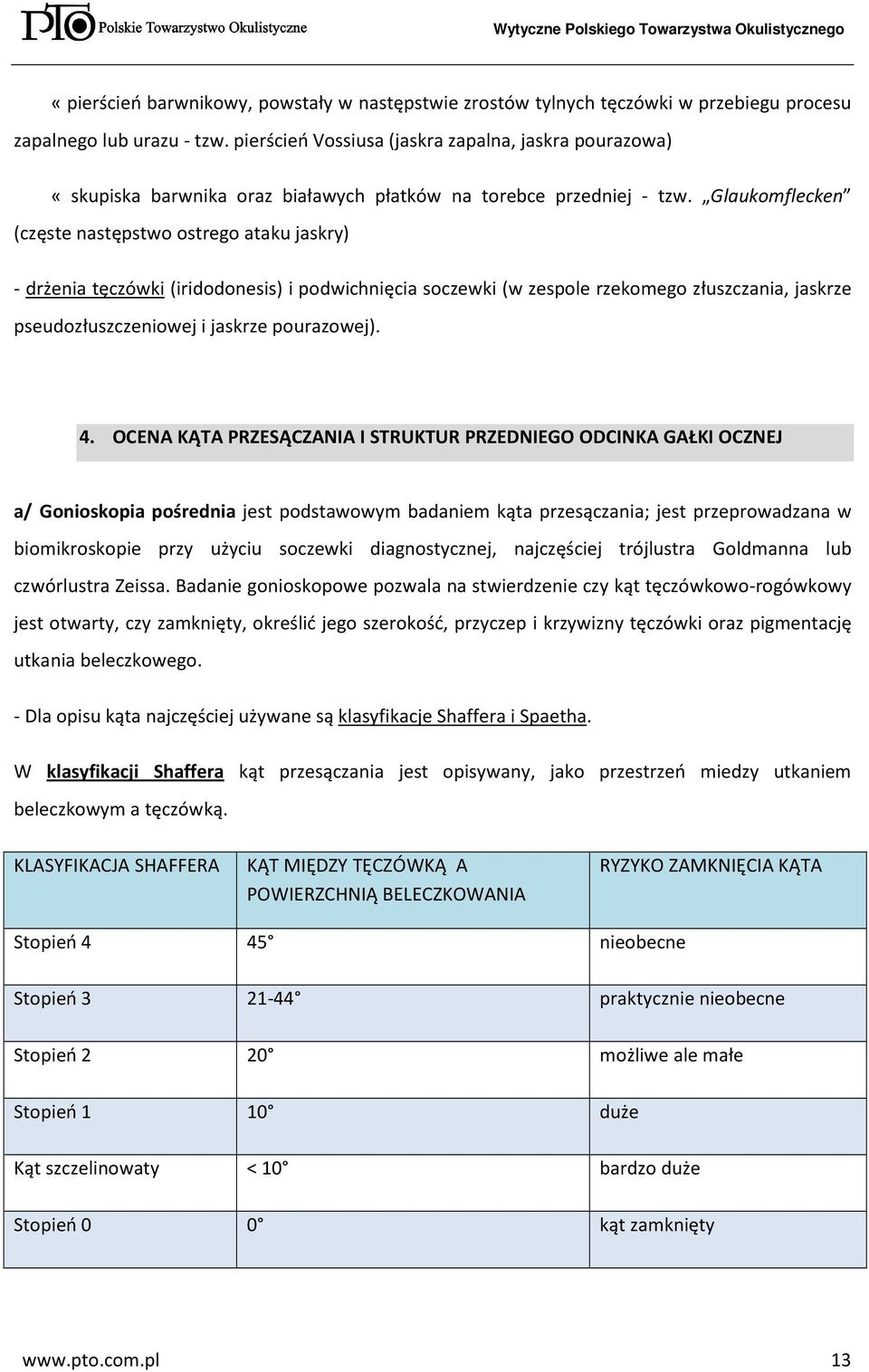 Glaukomflecken (częste następstwo ostrego ataku jaskry) - drżenia tęczówki (iridodonesis) i podwichnięcia soczewki (w zespole rzekomego złuszczania, jaskrze pseudozłuszczeniowej i jaskrze pourazowej).