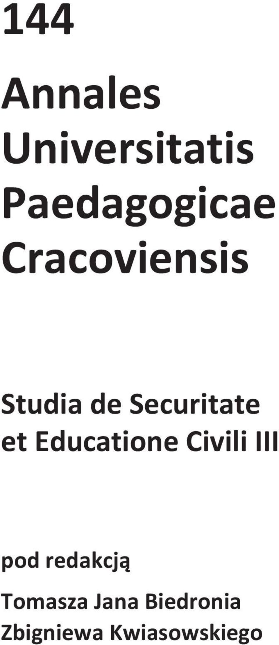 Educatione Civili III pod redakcją