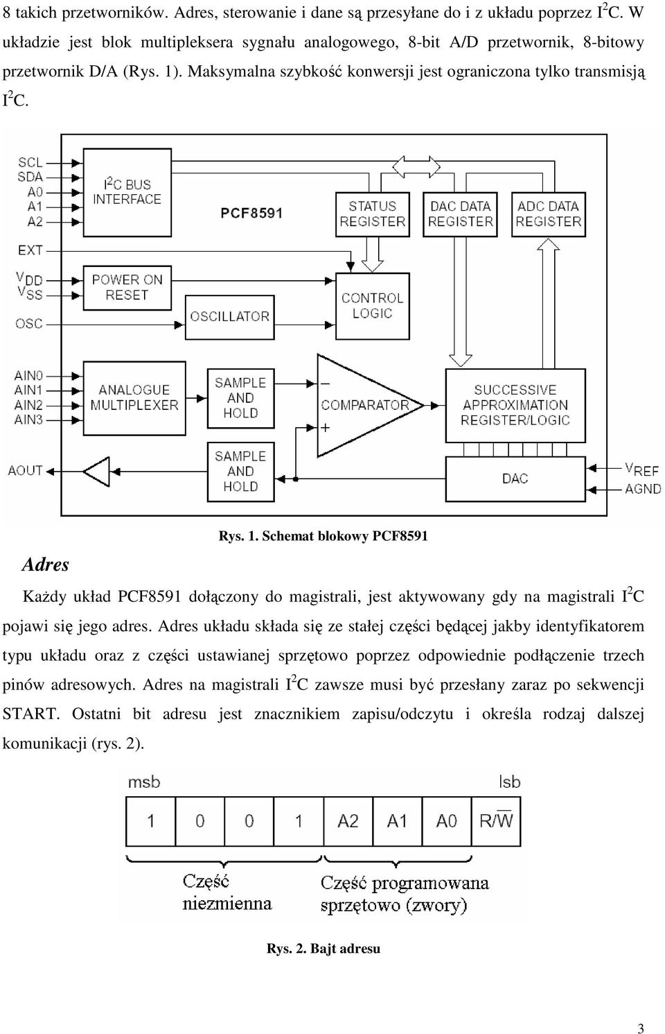 . Maksymalna szybkość konwersji jest ograniczona tylko transmisją I 2 C. Adres Rys. 1.