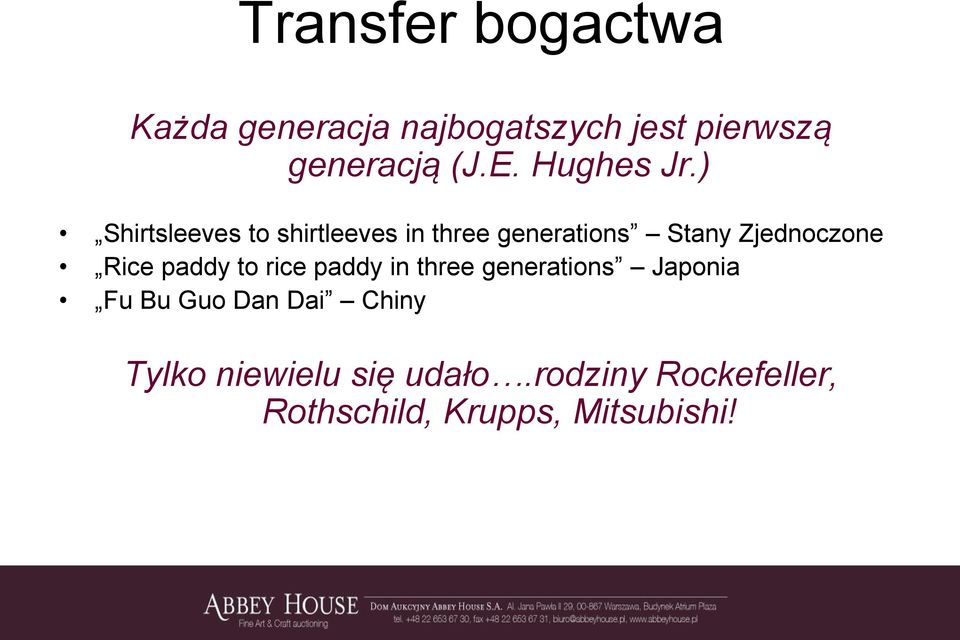 ) Shirtsleeves to shirtleeves in three generations Stany Zjednoczone Rice