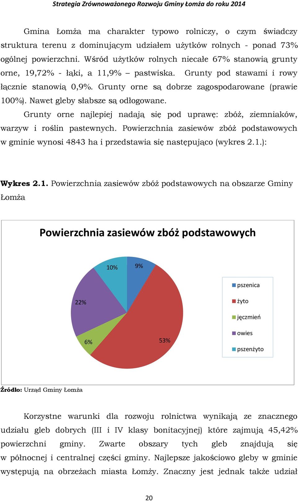 Nawet gleby słabsze są odłogowane. Grunty orne najlepiej nadają się pod uprawę: zbóż, ziemniaków, warzyw i roślin pastewnych.