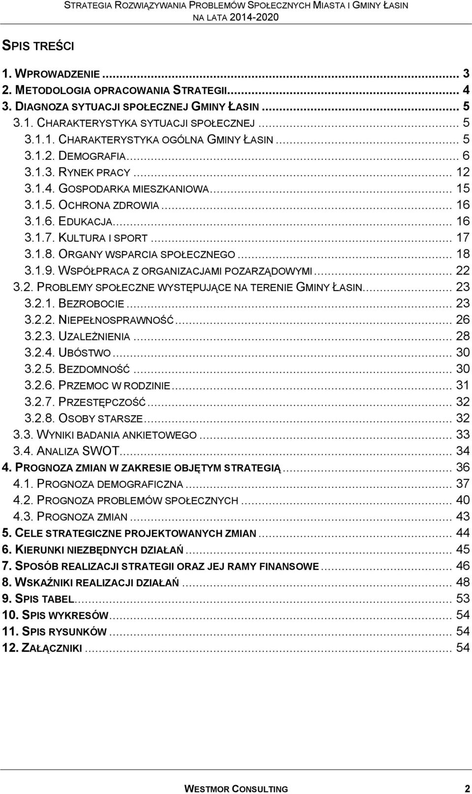 ORGANY WSPARCIA SPOŁECZNEGO... 18 3.1.9. WSPÓŁPRACA Z ORGANIZACJAMI POZARZĄDOWYMI... 22 3.2. PROBLEMY SPOŁECZNE WYSTĘPUJĄCE NA TERENIE GMINY ŁASIN... 23 3.2.1. BEZROBOCIE... 23 3.2.2. NIEPEŁNOSPRAWNOŚĆ.