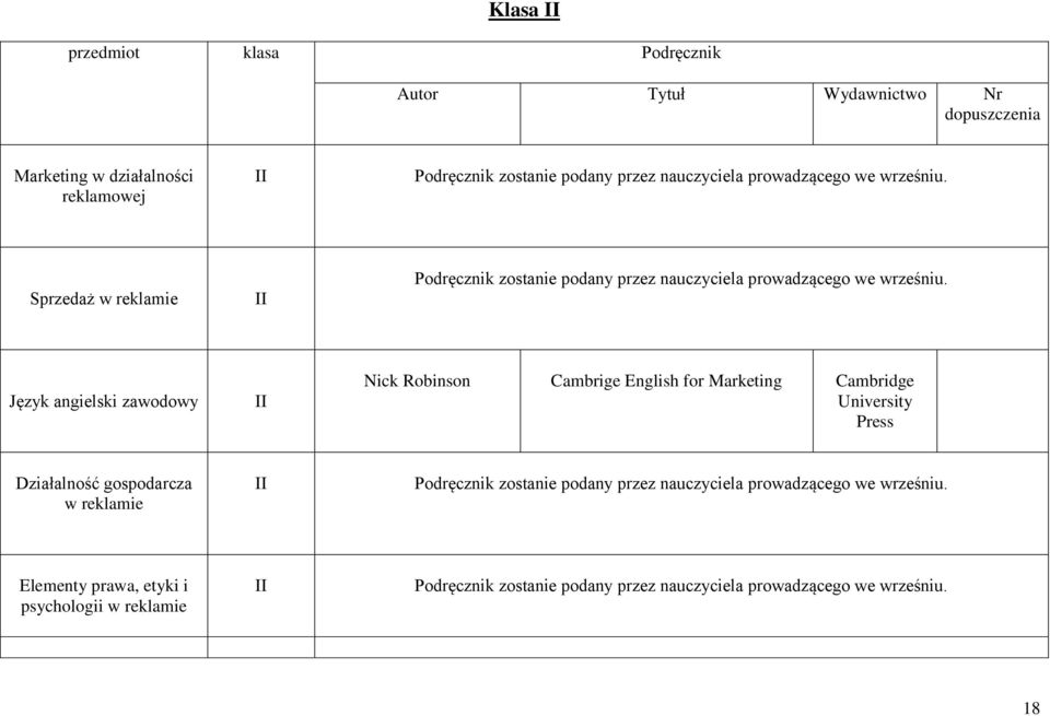 English for Marketing Cambridge University Press Działalność