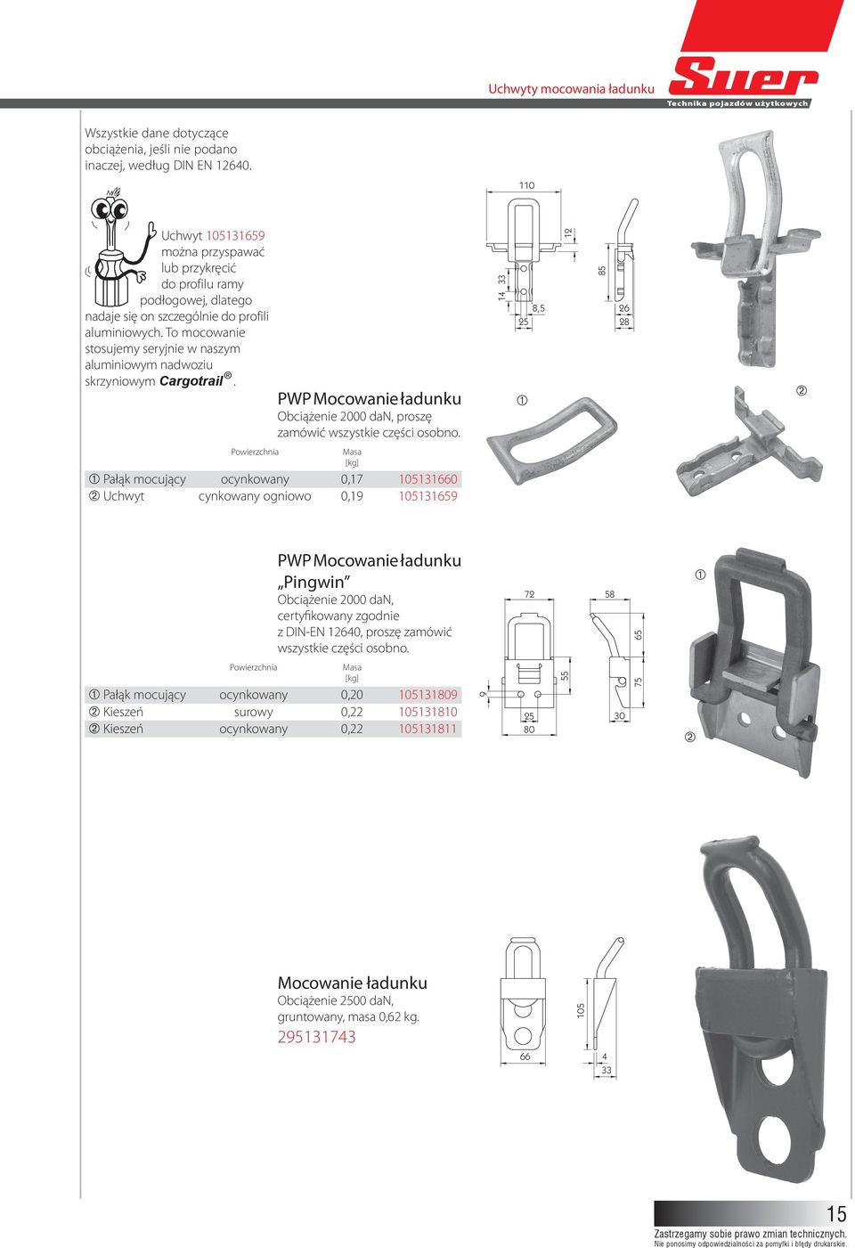 To mocowanie stosujemy seryjnie w naszym aluminiowym nadwoziu skrzyniowym Cargotrail. PWP Obciążenie 2000 dan, proszę zamówić wszystkie części osobno.