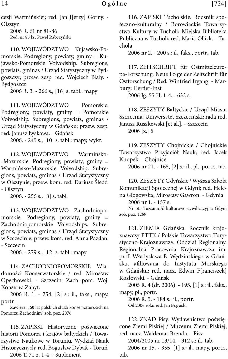 tabl.: mapy 111. WOJEWÓDZTWO Pomorskie. Podregiony, powiaty, gminy = Pomorskie Voivodship. Subregions, powiats, gminas / Urząd Statystyczny w Gdańsku; przew. zesp. red. Janusz Łyskawa. - Gdańsk 2006.