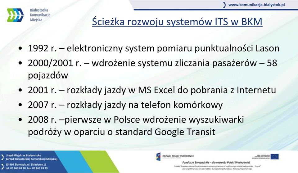 wdrożenie systemu zliczania pasażerów 58 pojazdów 2001 r.