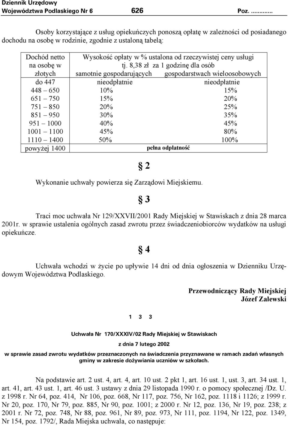 751 850 851 950 951 1000 1001 1100 1110 1400 powyżej 1400 Wysokość opłaty w % ustalona od rzeczywistej ceny usługi tj.