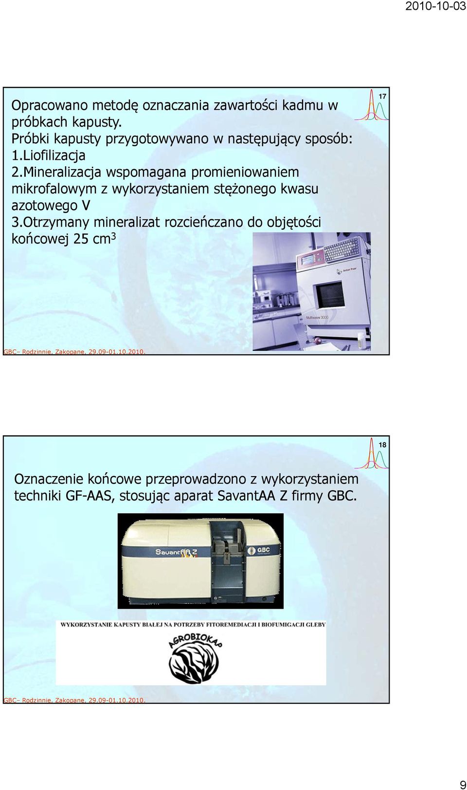 Mineralizacja wspomagana promieniowaniem mikrofalowym z wykorzystaniem stężonego kwasu azotowego V 3.