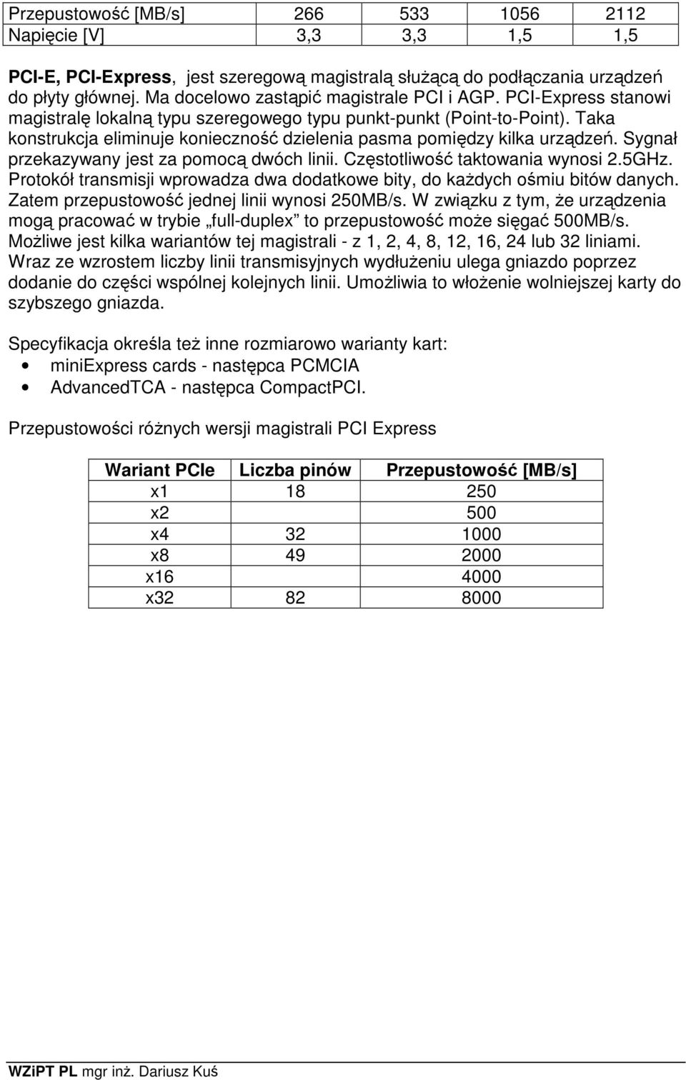 Taka konstrukcja eliminuje konieczność dzielenia pasma pomiędzy kilka urządzeń. Sygnał przekazywany jest za pomocą dwóch linii. Częstotliwość taktowania wynosi 2.5GHz.