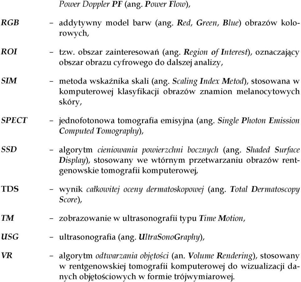 Scaling Index Metod), stosowana w komputerowej klasyfikacji obrazów znamion melanocytowych skóry, jednofotonowa tomografia emisyjna (ang.