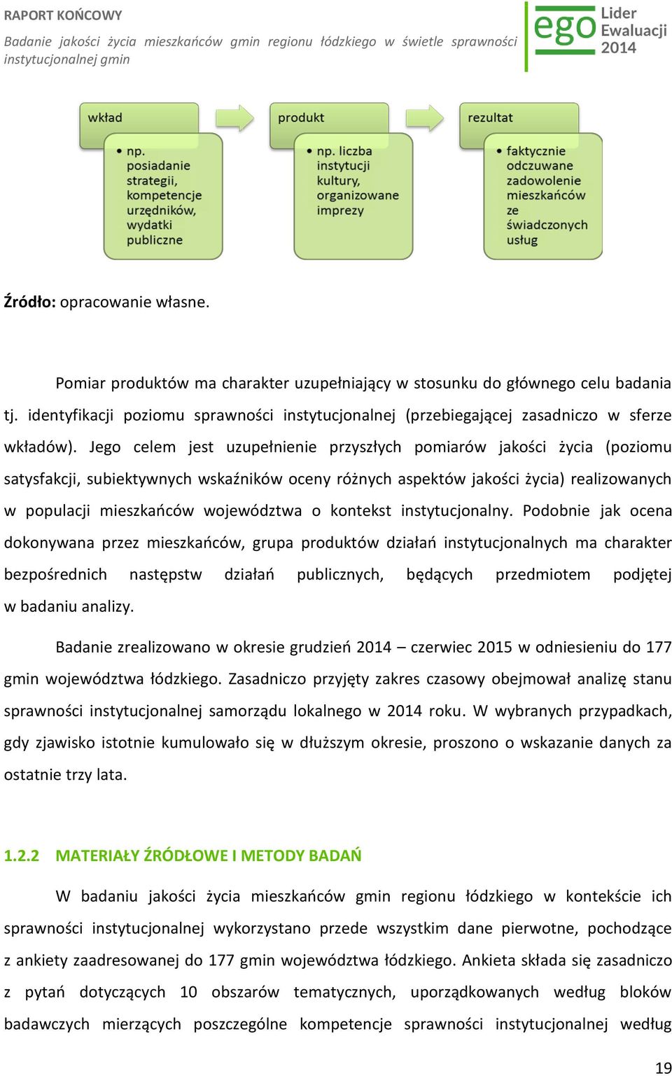 Jego celem jest uzupełnienie przyszłych pomiarów jakości życia (poziomu satysfakcji, subiektywnych wskaźników oceny różnych aspektów jakości życia) realizowanych w populacji mieszkańców województwa o