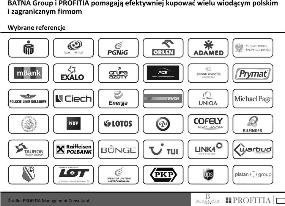 polskim i zagranicznym firmom Wybrane