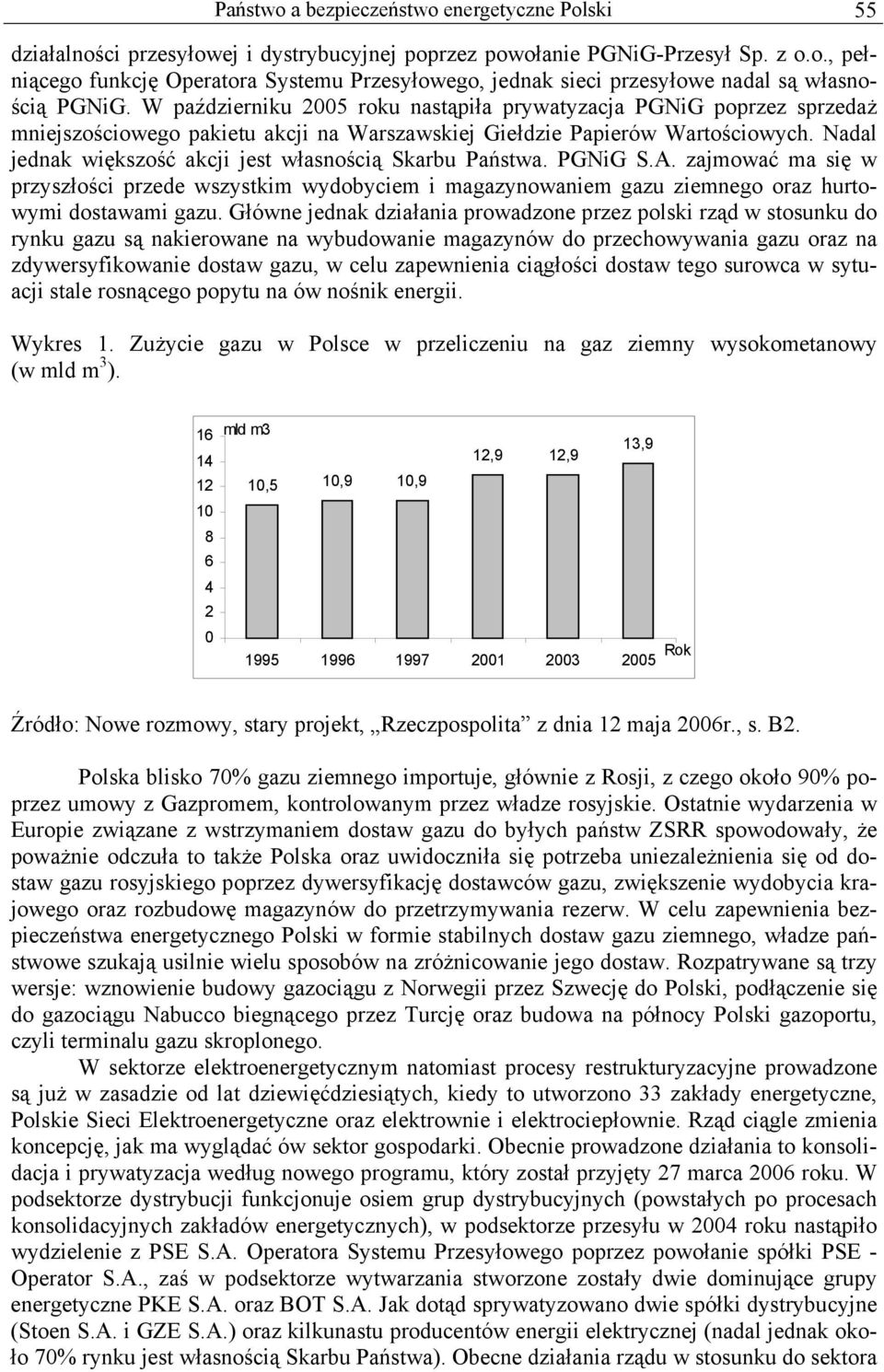 Nadal jednak większość akcji jest własnością Skarbu Państwa. PGNiG S.A. zajmować ma się w przyszłości przede wszystkim wydobyciem i magazynowaniem gazu ziemnego oraz hurtowymi dostawami gazu.