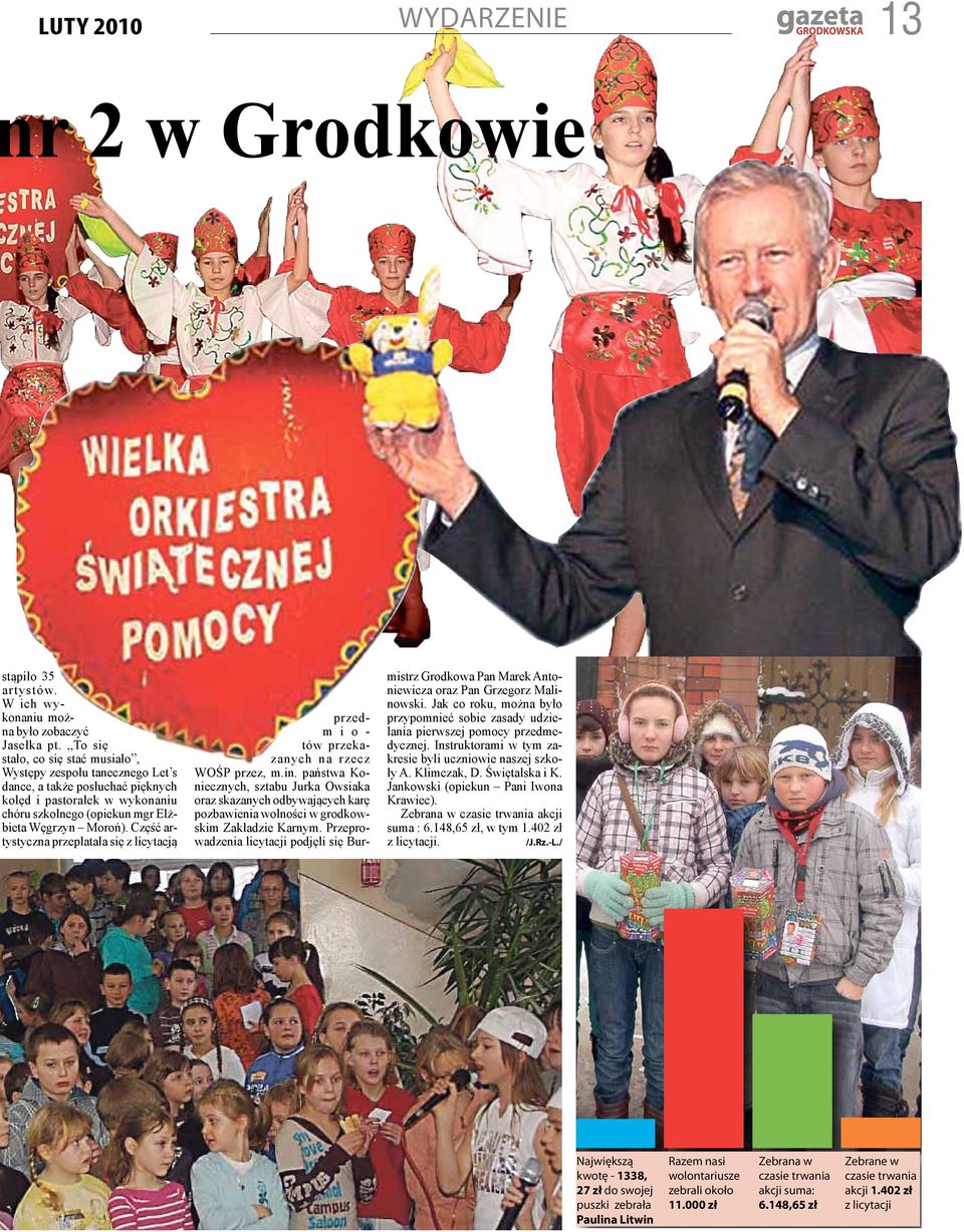 Część artystyczna przeplatała się z licytacją przedm i o - tów przekazanych na rzecz WOŚP przez, m.in.