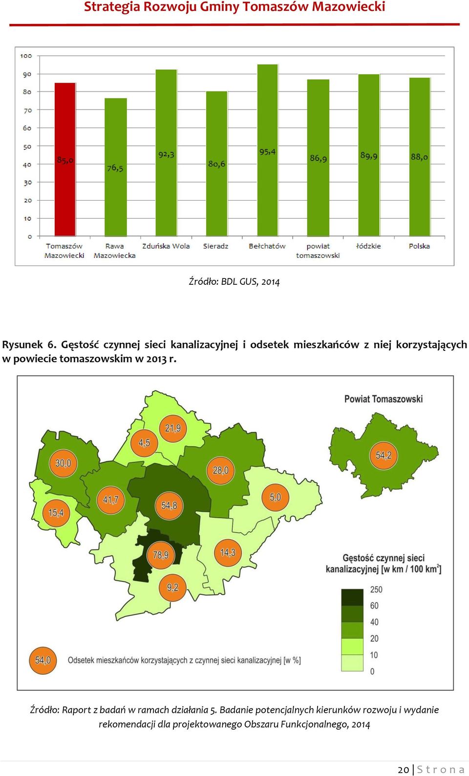 korzystających w powiecie tomaszowskim w 2013 r.