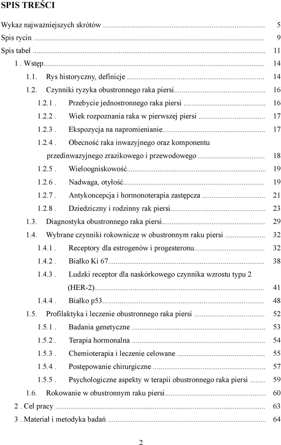 .. 18 1.2.5. Wieloogniskowość... 19 1.2.6. Nadwaga, otyłość... 19 1.2.7. Antykoncepcja i hormonoterapia zastępcza... 21 1.2.8. Dziedziczny i rodzinny rak piersi... 23 