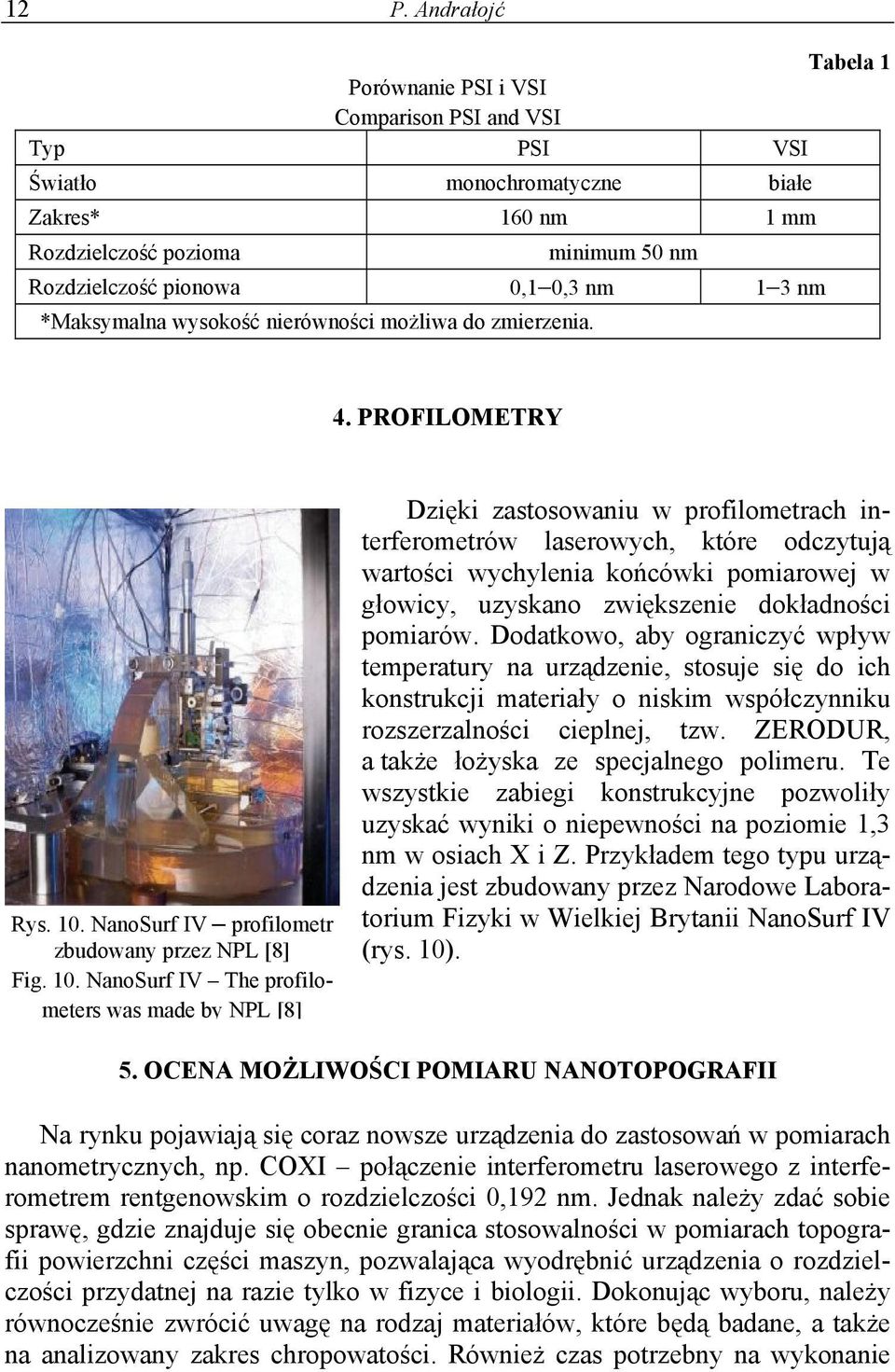 NanoSurf IV profilometr zbudowany przez NPL [8] Fig. 10.