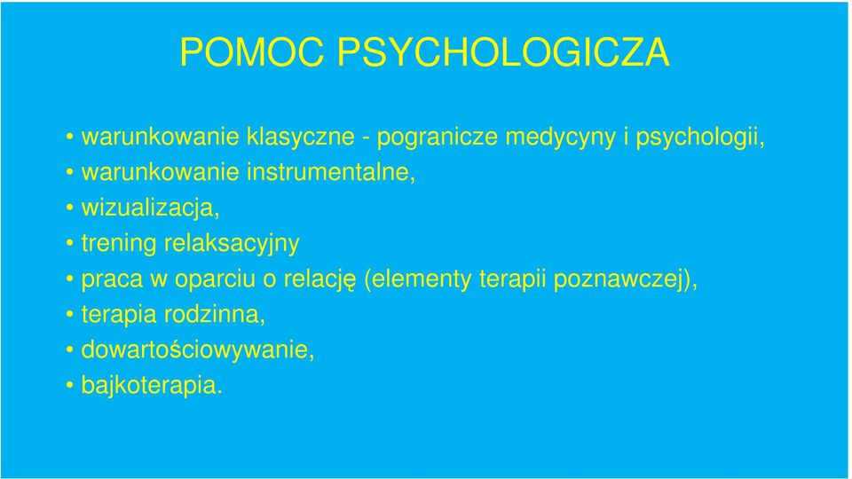 wizualizacja, trening relaksacyjny praca w oparciu o relację