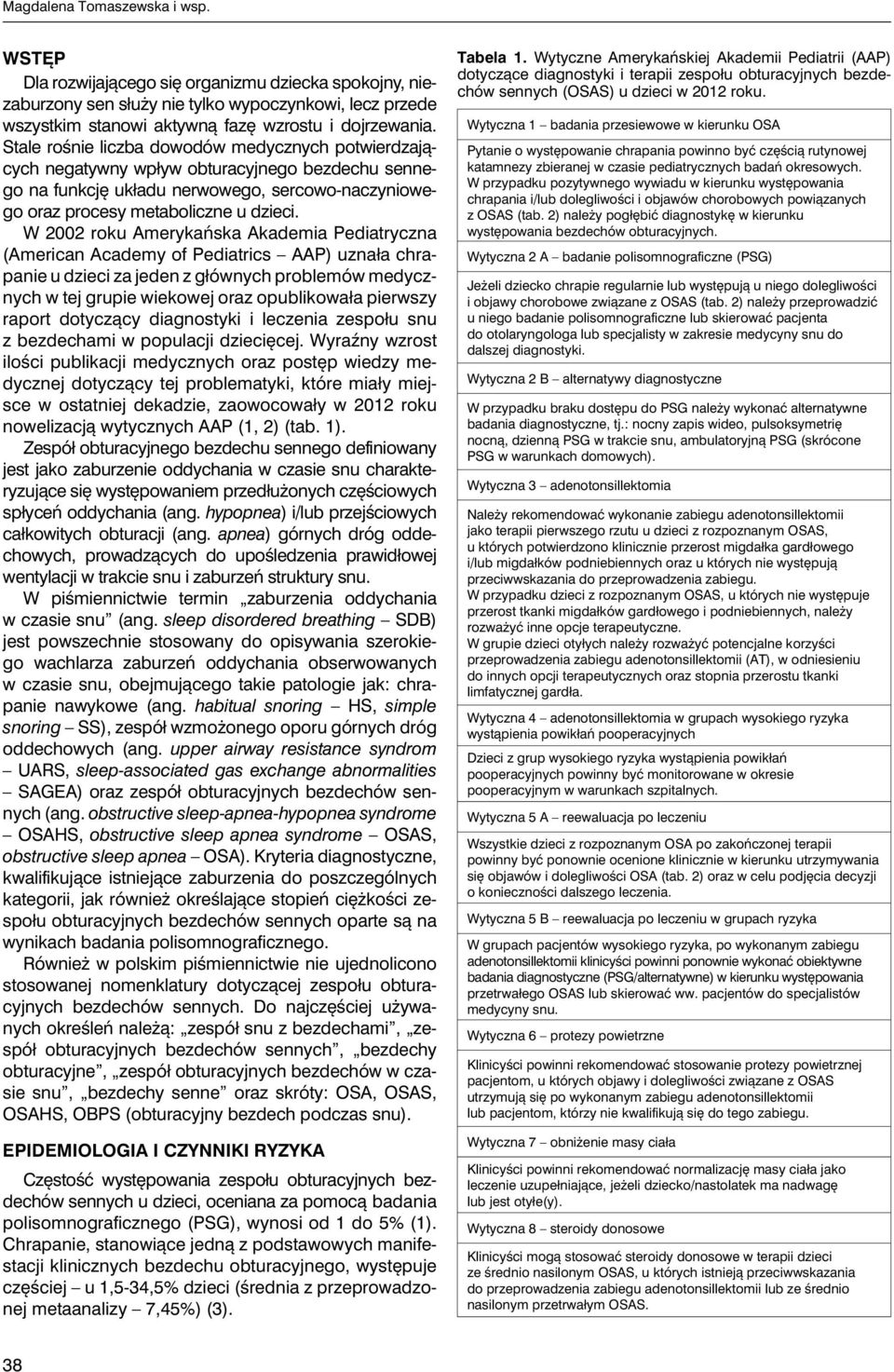 W 2002 roku Amerykańska Akademia Pediatryczna (American Academy of Pediatrics AAP) uznała chrapanie u dzieci za jeden z głównych problemów medycznych w tej grupie wiekowej oraz opublikowała pierwszy