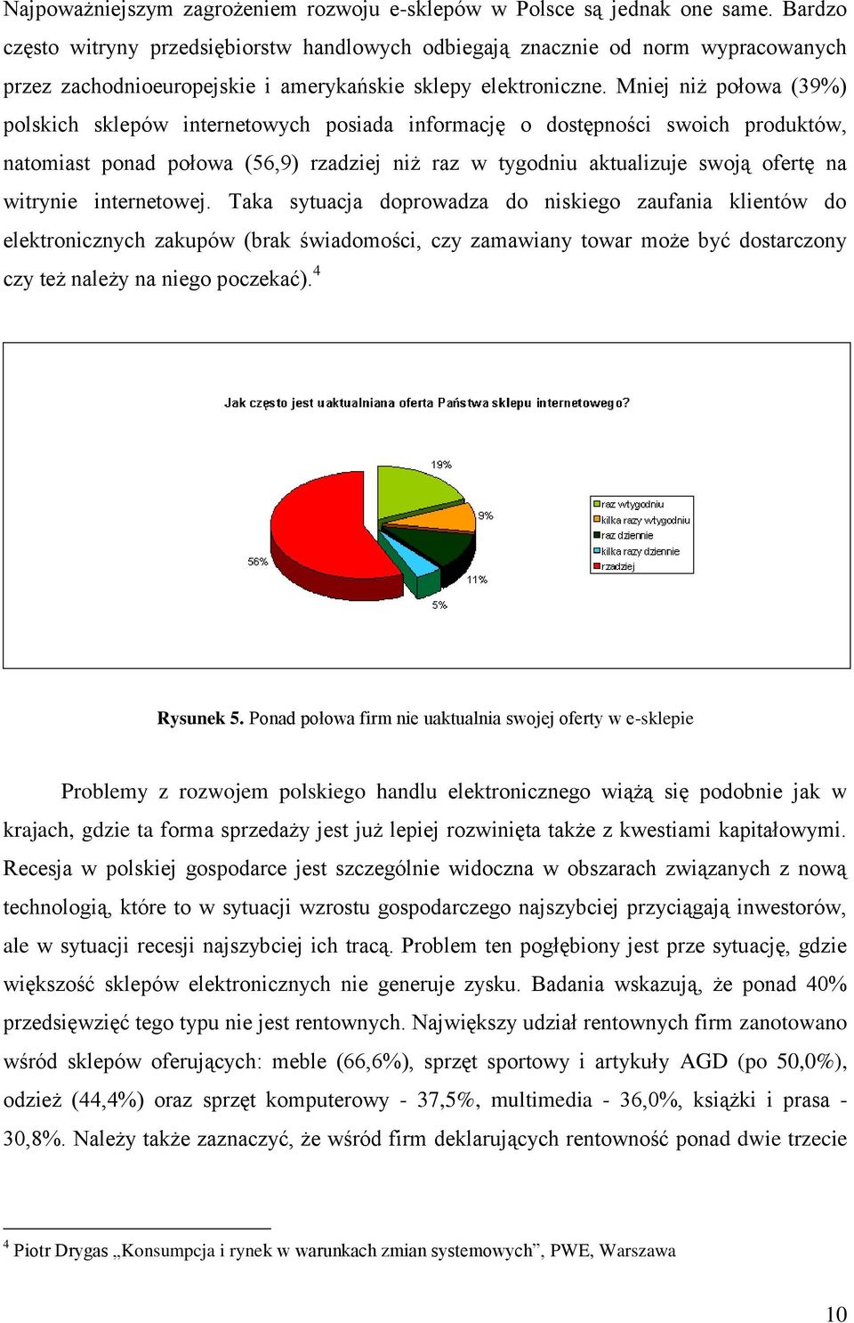 Mniej niż połowa (39%) polskich sklepów internetowych posiada informację o dostępności swoich produktów, natomiast ponad połowa (56,9) rzadziej niż raz w tygodniu aktualizuje swoją ofertę na witrynie