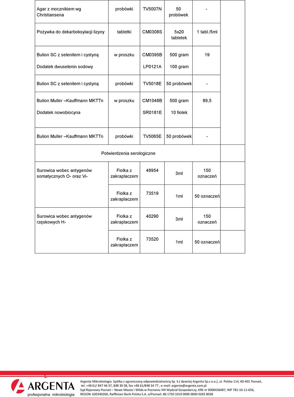 Dodatek nowobiocyna SR0181E Bulion Muller Kauffmann MKTTn probówki TV5065E 50 probówek - Potwierdzenia serologiczne Surowica wobec antygenów somatycznych O- oraz Vi- Fiolka z zakraplaczem 48954 3ml