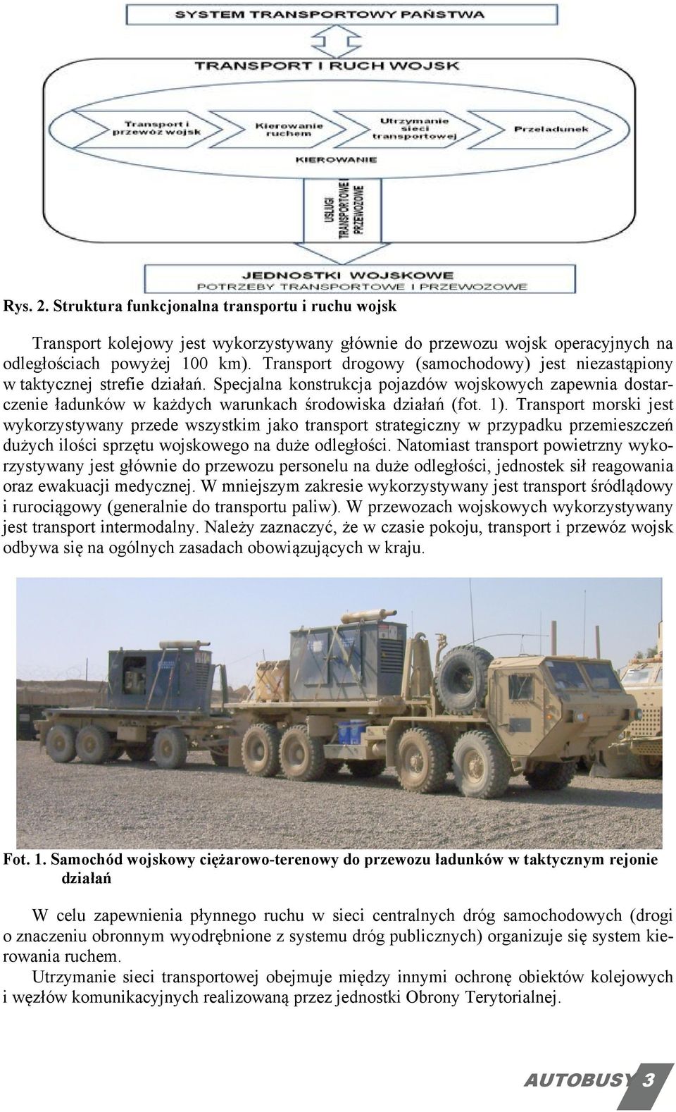 1). Transport morski jest wykorzystywany przede wszystkim jako transport strategiczny w przypadku przemieszczeń dużych ilości sprzętu wojskowego na duże odległości.