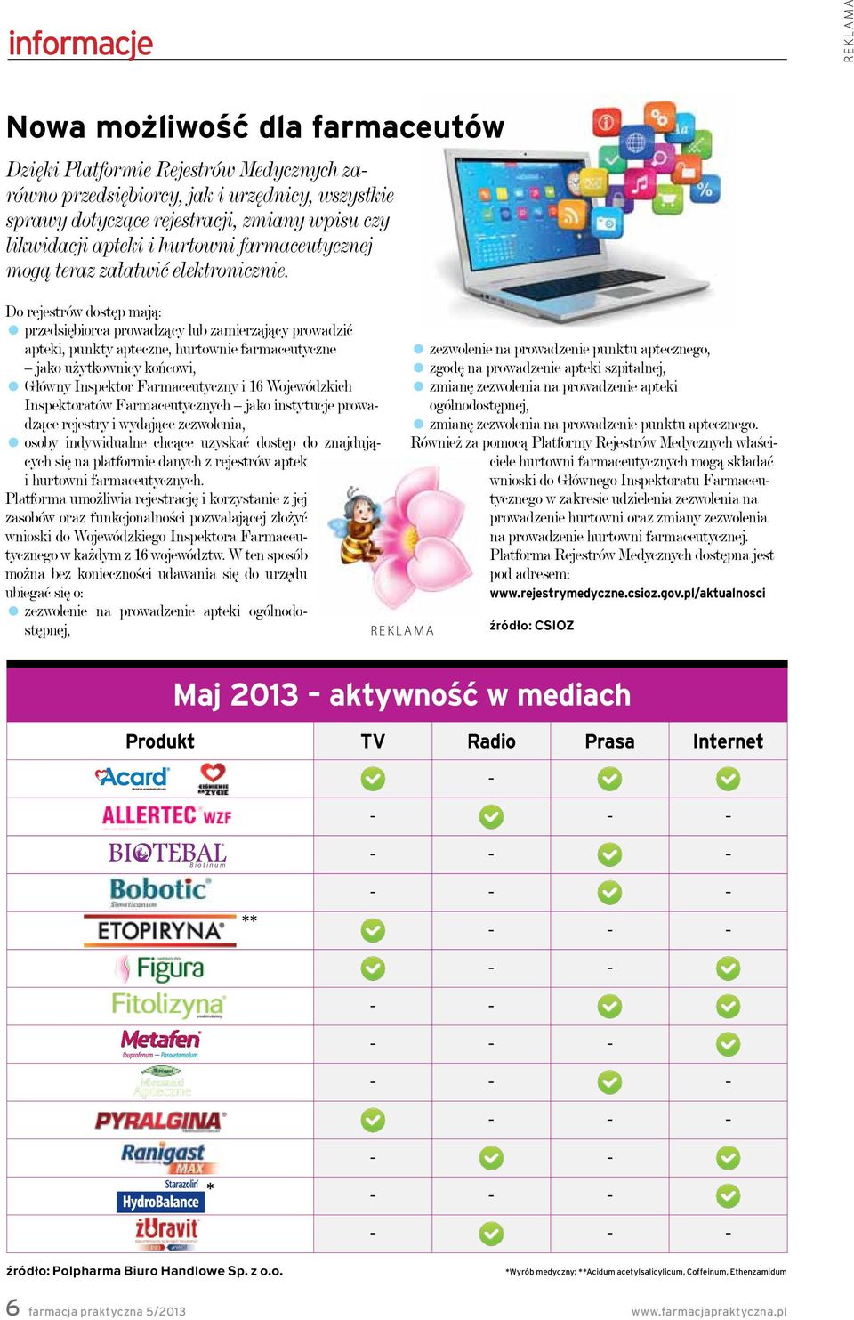 Do rejestrów dostęp mają: przedsiębiorca prowadzący lub zamierzający prowadzić apteki, punkty apteczne, hurtownie farmaceutyczne jako użytkownicy końcowi, Główny Inspektor Farmaceutyczny i 16