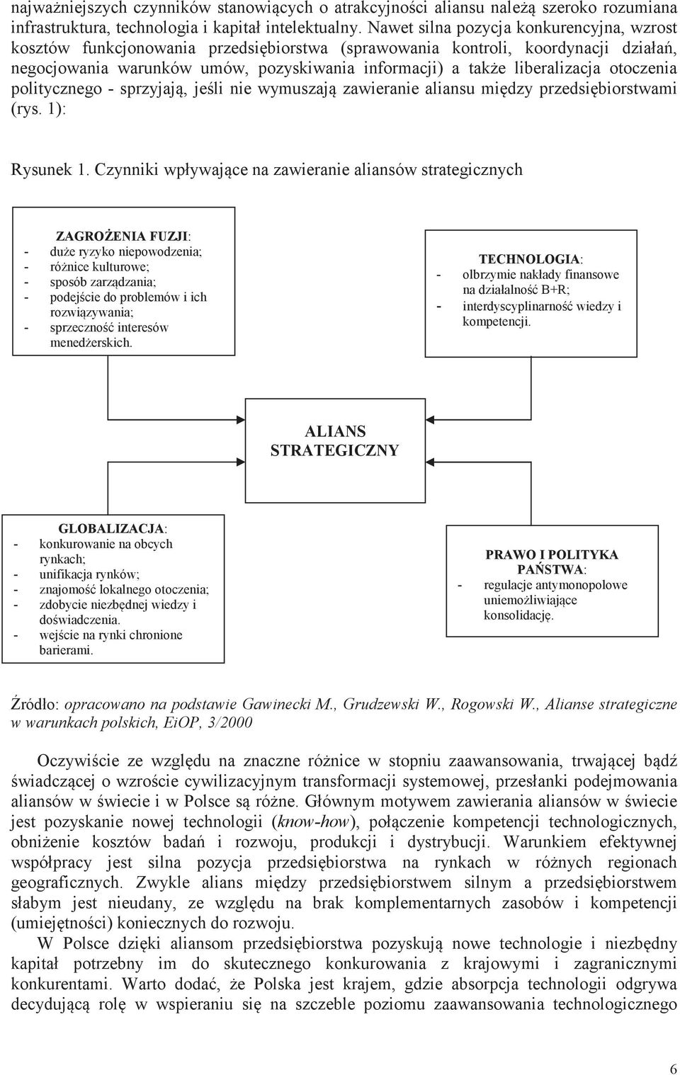 otoczenia politycznego - sprzyjaj, jeli nie wymuszaj zawieranie aliansu midzy przedsibiorstwami (rys. 1): Rysunek 1.