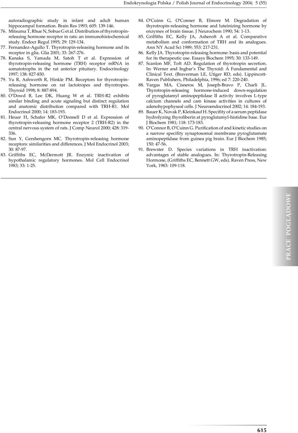 Thyrotropin-releasing hormone and its receptor in glia. Glia 2001; 33: 267-276. 78. Kanaka S, Yamada M, Satoh T et al.