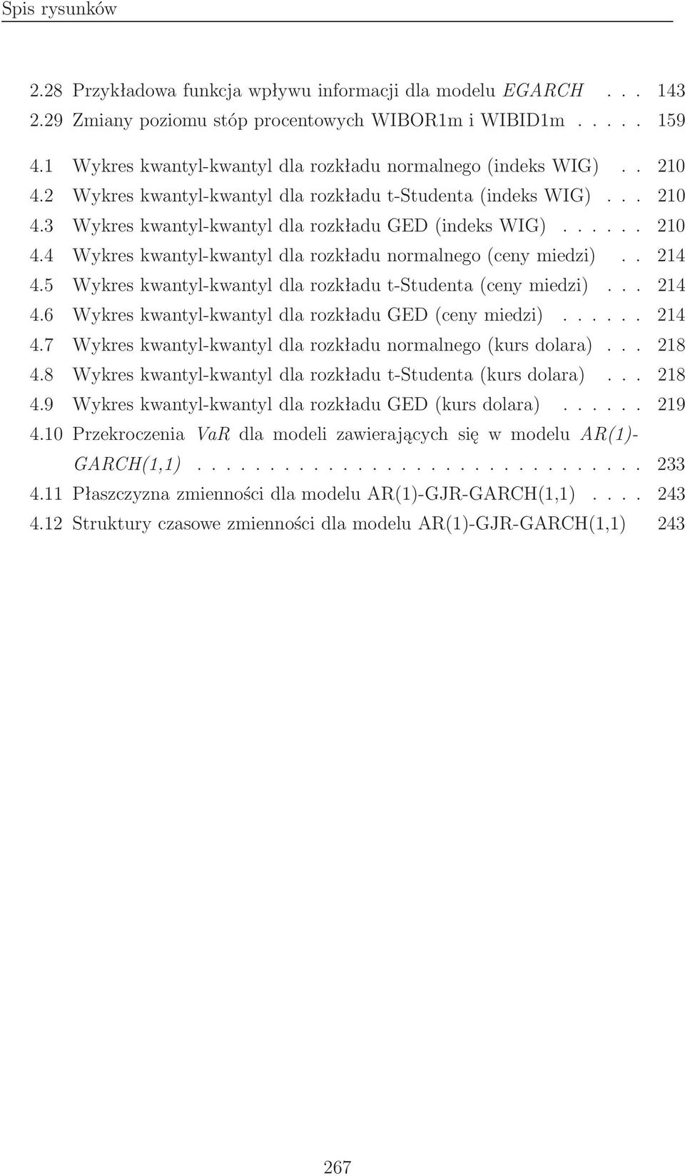 ..... 210 4.4 Wykres kwantyl-kwantyl dla rozkładu normalnego (ceny miedzi).. 214 4.5 Wykres kwantyl-kwantyl dla rozkładu t-studenta (ceny miedzi)... 214 4.6 Wykres kwantyl-kwantyl dla rozkładu GED (ceny miedzi).