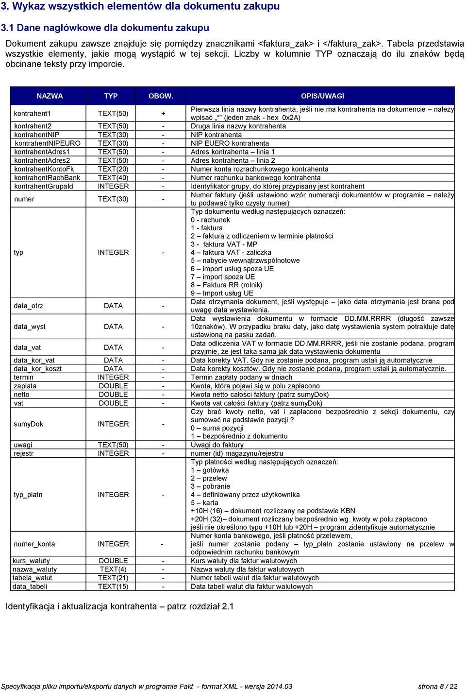 kontrahent1 TEXT(50) + Pierwsza linia nazwy kontrahenta, jeśli nie ma kontrahenta na dokumencie należy wpisać * (jeden znak - hex 0x2A) kontrahent2 TEXT(50) - Druga linia nazwy kontrahenta