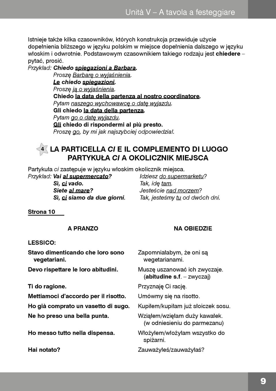 Chiedo la data della partenza al nostro coordinatore. Pytam naszego wychowawcę o datę wyjazdu. Gli chiedo la data della partenza. Pytam go o datę wyjazdu. Gli chiedo di rispondermi al più presto.