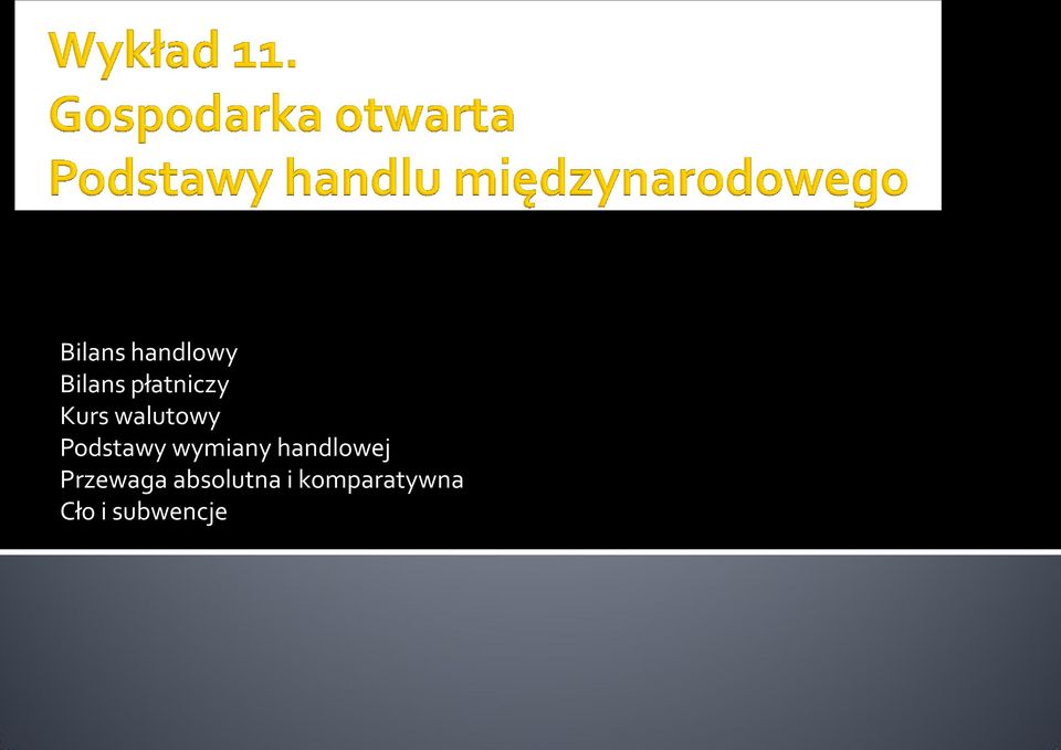 Podstawy wymiany handlowej