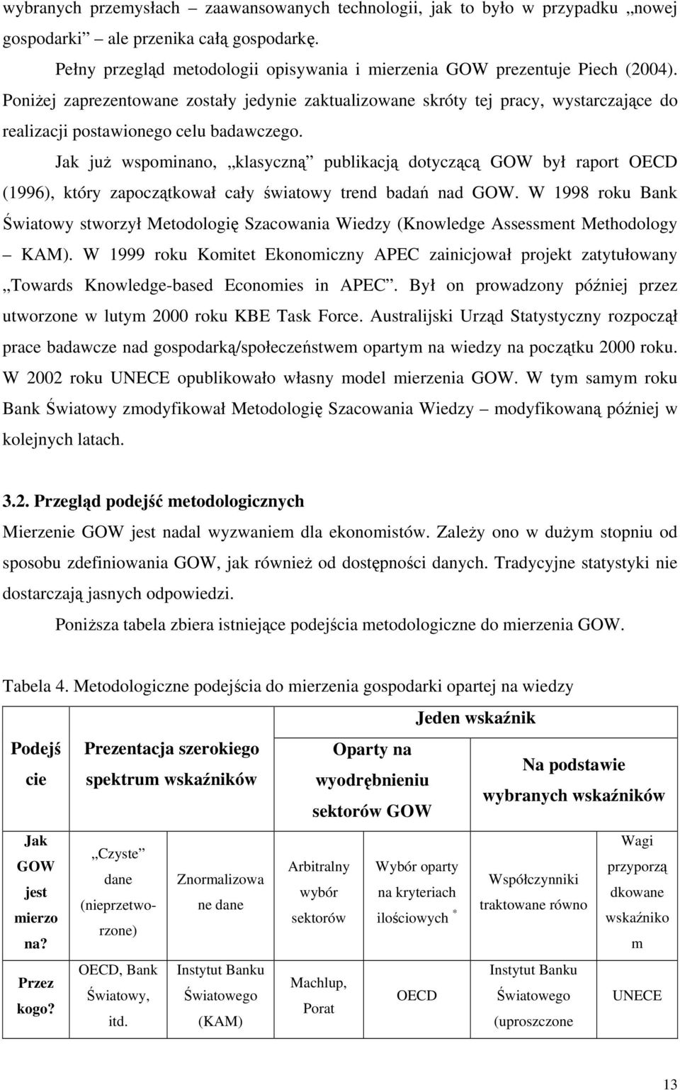 Jak już wspominano, klasyczną publikacją dotyczącą GOW był raport OECD (1996), który zapoczątkował cały światowy trend badań nad GOW.