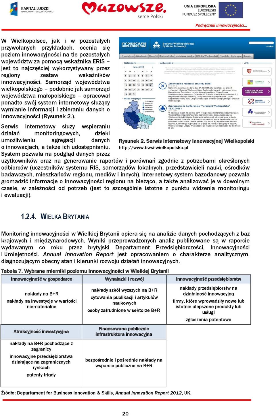 Samorząd województwa wielkopolskiego podobnie jak samorząd województwa małopolskiego opracował ponadto swój system internetowy służący wymianie informacji i zbieraniu danych o innowacyjności (Rysunek